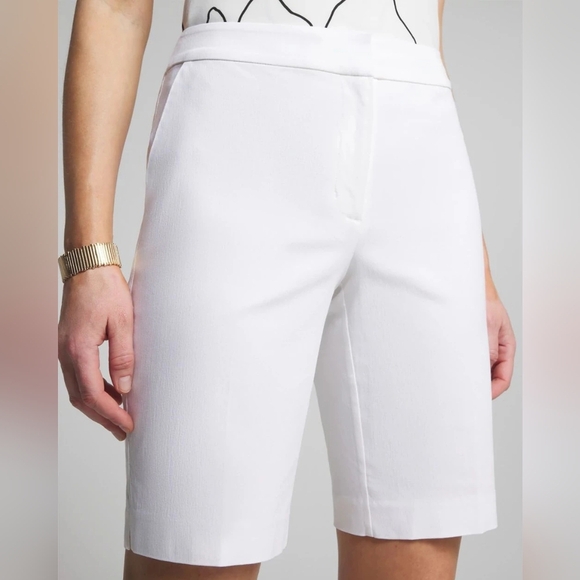 WHBM 10-Inch Bermuda Shorts, Color White Size 00 - Picture 3 of 16